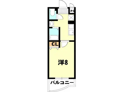 アヴァンセ守山(1K/3階)の間取り写真