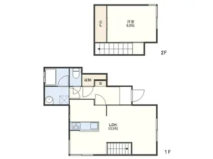 サンワード横道(1LDK/1階)の間取り写真