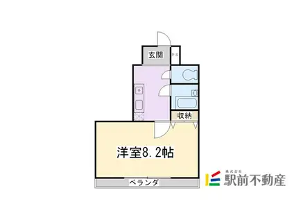 ハイラーク花畑駅前(1K/2階)の間取り写真