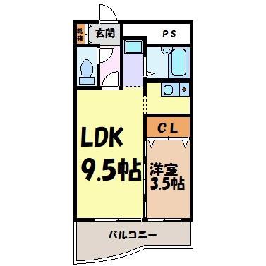 XーOVER21覚王山(1LDK/5階)の間取り写真