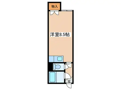 ヒュース北16C(ワンルーム/2階)の間取り写真
