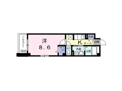 大鳥レジデンス(1K/1階)の間取り写真