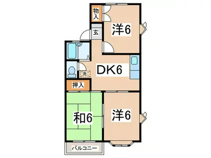 コトーシェーン(3DK/2階)の間取り写真