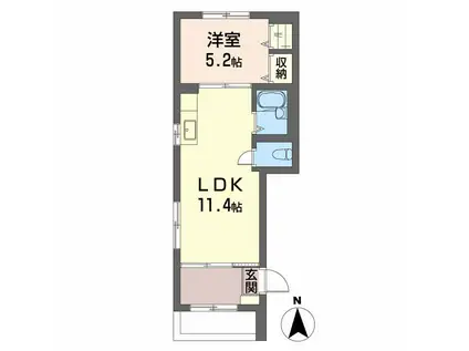 シャーメゾン上町(1LDK/1階)の間取り写真