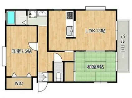 ヴェルデュール(2LDK/2階)の間取り写真