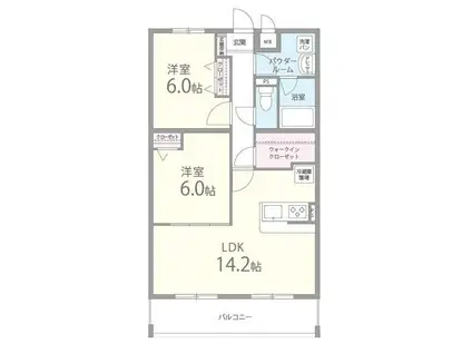 サンヴィラ24(2LDK/1階)の間取り写真