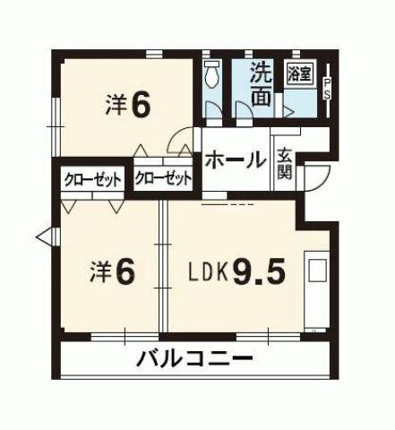 シャンゼリゼ壱番館(2LDK/1階)の間取り写真