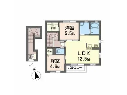 MAISON SHA-LA(2LDK/2階)の間取り写真