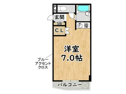 ウイングハイツ(ワンルーム/3階)の間取り写真