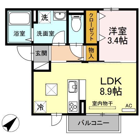 カメリア メゾン(1LDK/1階)の間取り写真