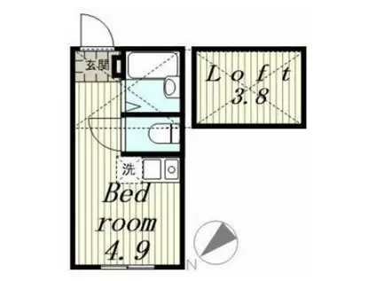 ヴィハージュ大口(ワンルーム/2階)の間取り写真