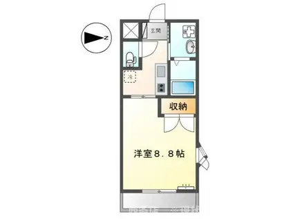 リバティコート・K II(1K/1階)の間取り写真