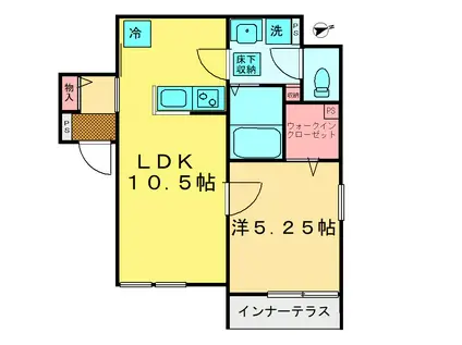 カーサ旭(1LDK/1階)の間取り写真
