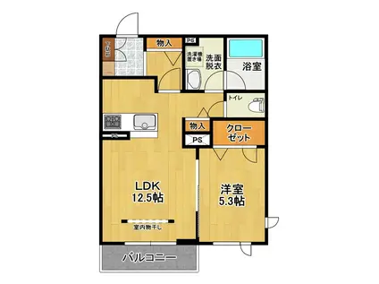 プルミエール中町(1LDK/2階)の間取り写真