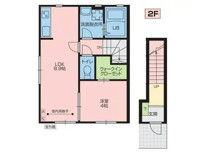 グラシアス(1LDK/2階)の間取り写真
