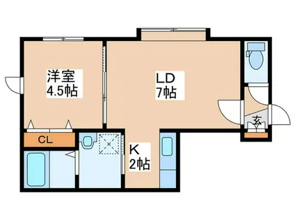 ウインサム弐番館(1LDK/2階)の間取り写真