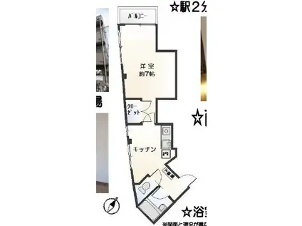 シャンドール青戸(1K/2階)の間取り写真