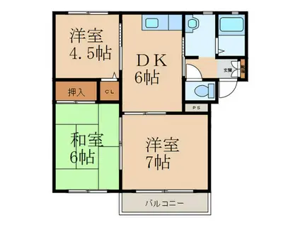 フォーレスM(3DK/2階)の間取り写真