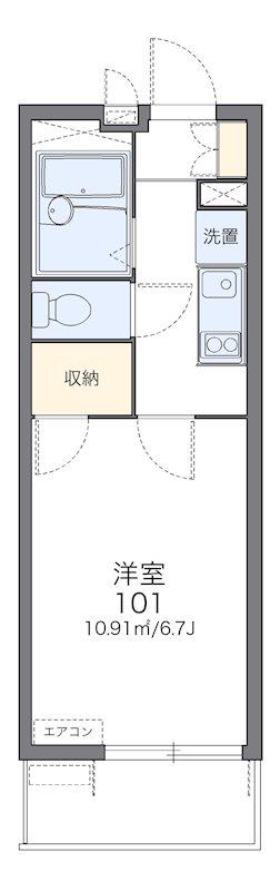 レオパレスGOSAMARU(1K/1階)の間取り写真