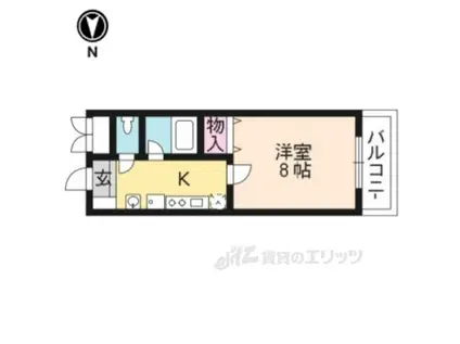 珠光ビル四条大宮(1K/1階)の間取り写真