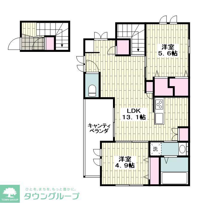 MAISON QUATTRO(2LDK/2階)の間取り写真