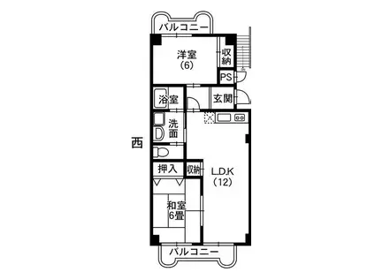 シェケルシモボリII(2LDK/1階)の間取り写真