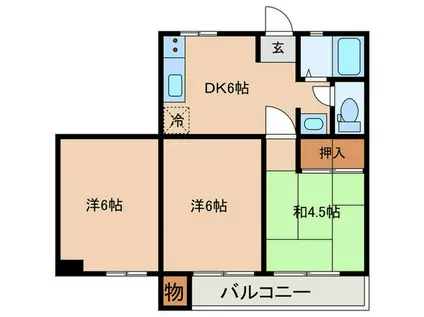 南マンション(3DK/3階)の間取り写真
