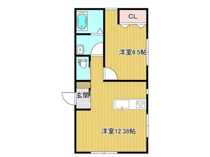 AZUL(1LDK/1階)の間取り写真