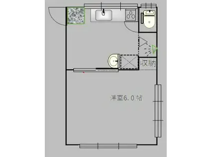 LOCO駒込(1K/2階)の間取り写真