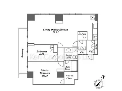 ザ・ベルグレイヴィア麻布(2LDK/3階)の間取り写真