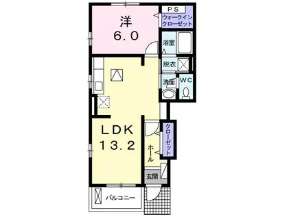 ビアン カンパーニュIIB(1LDK/1階)の間取り写真