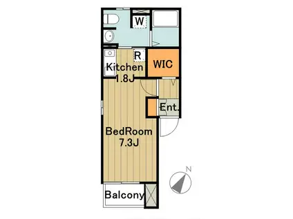 ラ・ポルテ1(1K/1階)の間取り写真