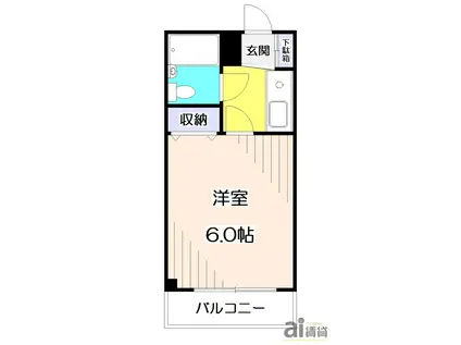 エルコート志木南(1K/1階)の間取り写真