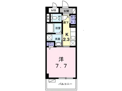 ソレイユ昌しょう(1K/2階)の間取り写真