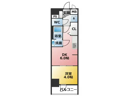 プレサンス上前津オレシア(1DK/5階)の間取り写真