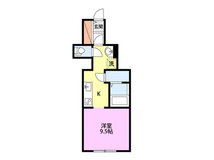 COMMON稽古町(ワンルーム/1階)の間取り写真