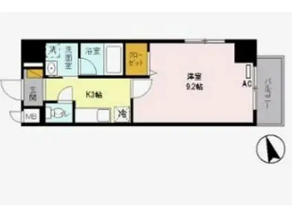 ソシア西葛西(1K/7階)の間取り写真