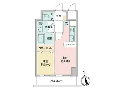 LA DOUCEUR今池(1LDK/4階)の間取り写真