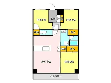 グローバル氏家(3LDK/7階)の間取り写真