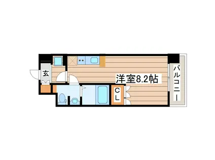 LASANTE薬師堂(ワンルーム/2階)の間取り写真