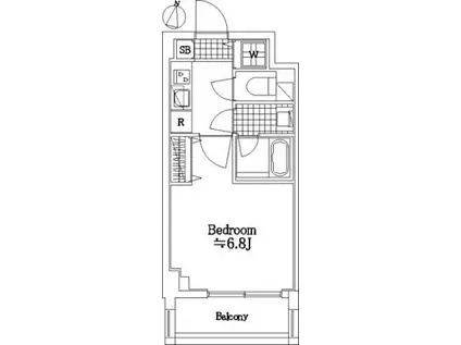 ザレジデンスオブトーキョーエスオー03(1K/7階)の間取り写真