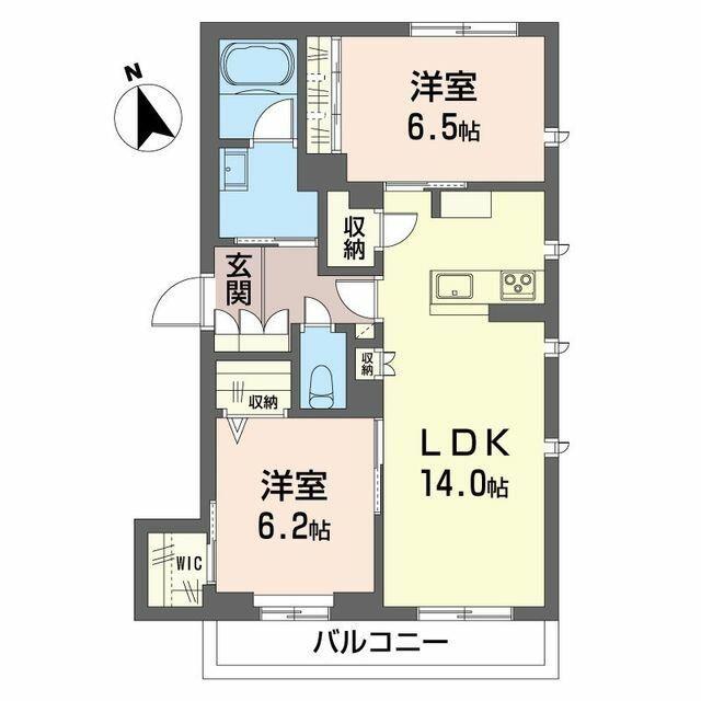 アルコーブ51(2LDK/1階)の間取り写真