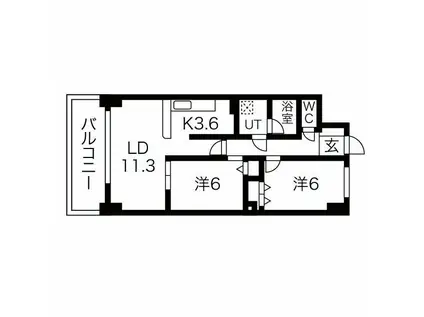PASSAGGIO(2LDK/2階)の間取り写真