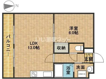 ラ・セフィーロV(1LDK/2階)の間取り写真