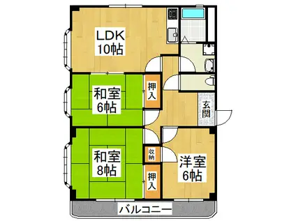 エステートBLDIII(3LDK/8階)の間取り写真