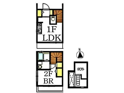メゾン唐沢(1LDK/2階)の間取り写真