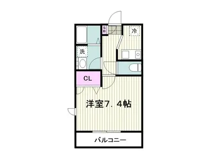 ミモザハウスII(1K/2階)の間取り写真