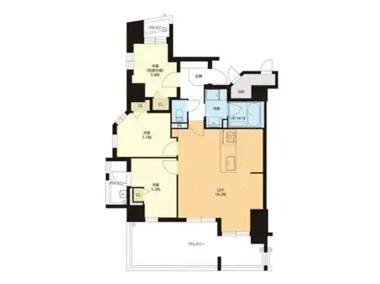 アミティエ山王(3LDK/5階)の間取り写真