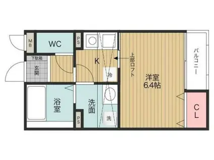 フローラ岡本(1K/2階)の間取り写真