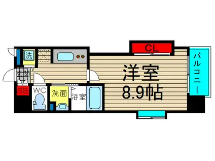 ラグゼ難波西II(1K/10階)の間取り写真